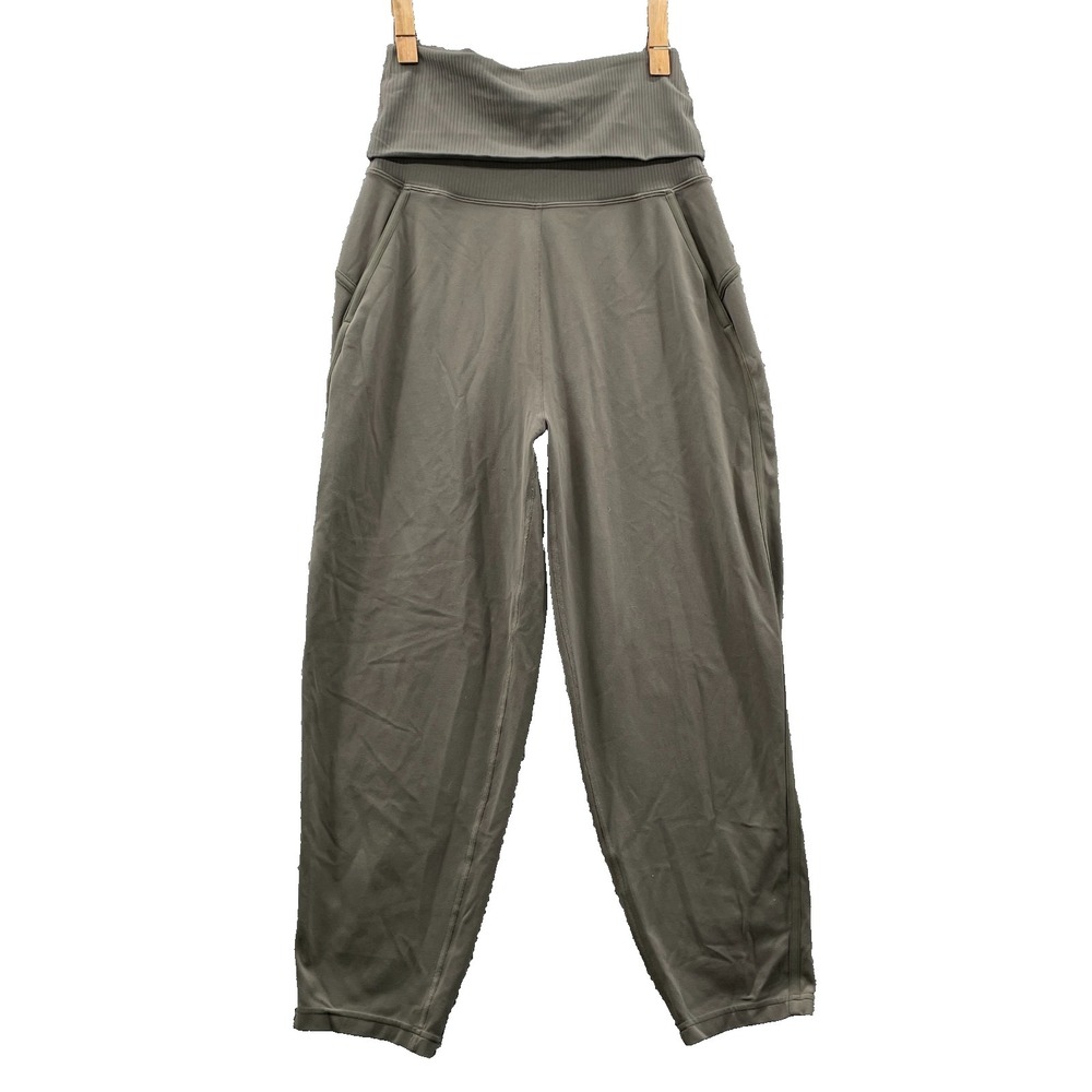 Lululemon High Rise Pants Womens Size 2 Olive Green Boho Athleisure Travel Comfy